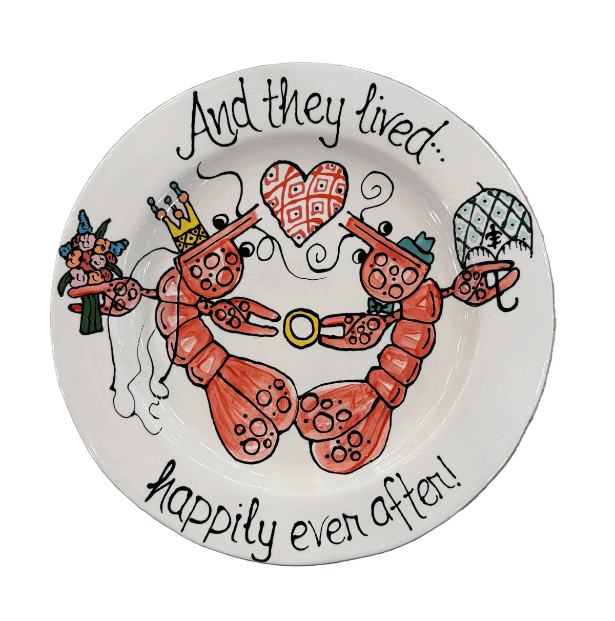 Jan Salzer Art Crawfish Wedding Round Plate - Little Miss Muffin Children & Home