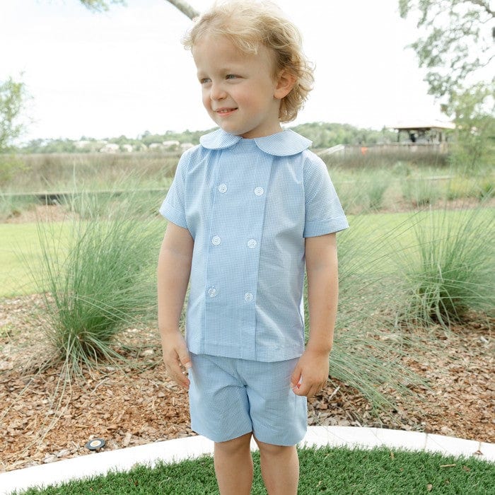 Bailey Boys Bailey Boys Blue Microcheck Dressy Short Set - Little Miss Muffin Children & Home