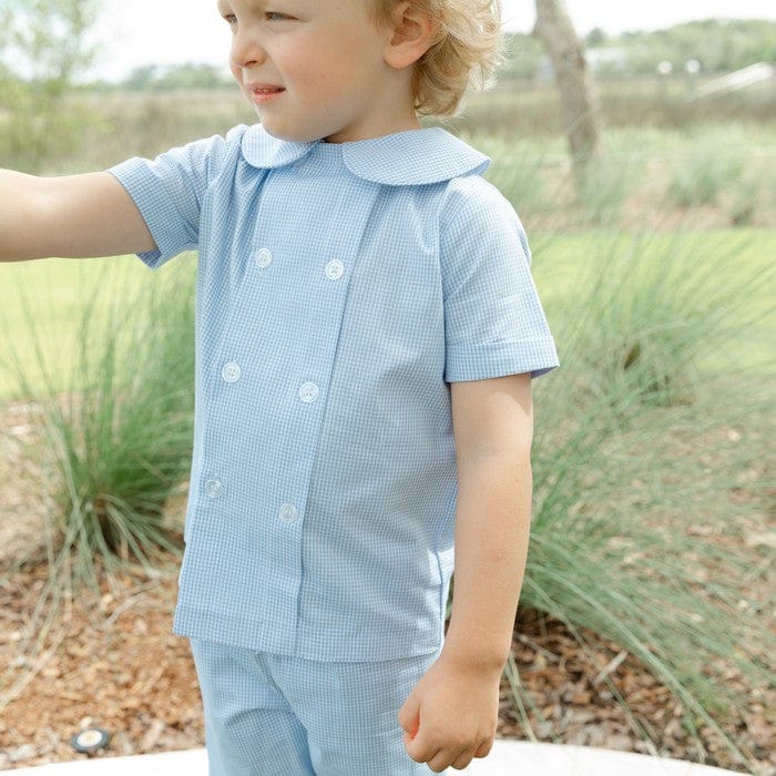 Bailey Boys Bailey Boys Blue Microcheck Dressy Short Set - Little Miss Muffin Children & Home