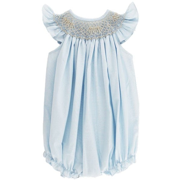 Bailey Boys Bailey Boys Blue with Ecru, Bishop Short Romper - Little Miss Muffin Children & Home