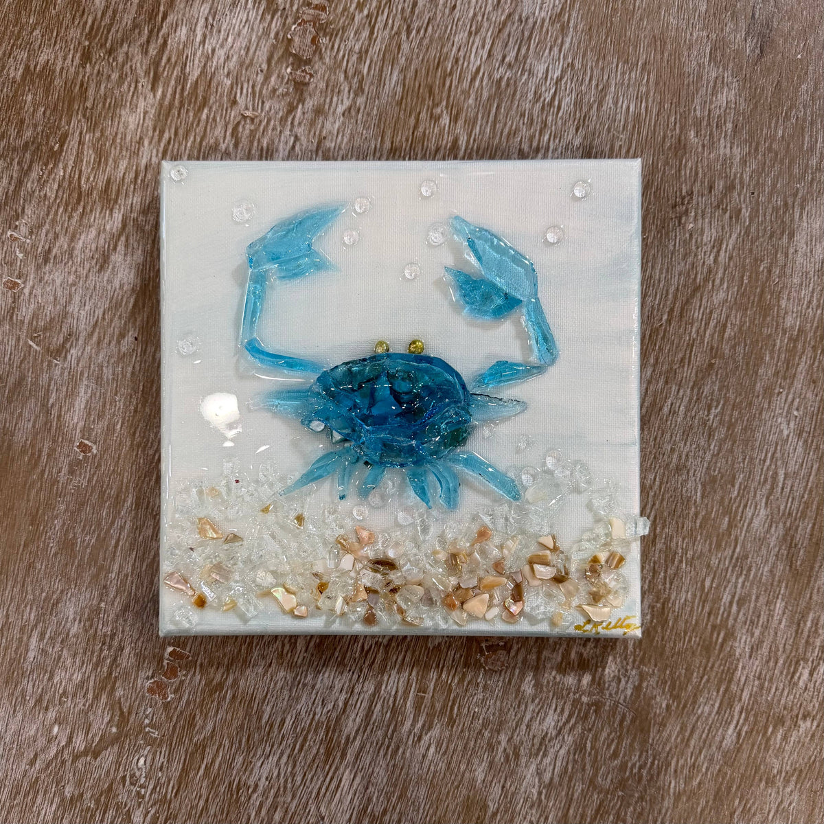 Laurie Kelly Art Studio Blue Crab Art 8x8 - Little Miss Muffin Children & Home