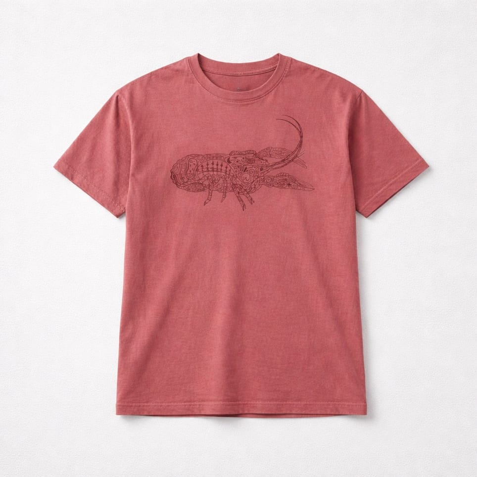 Washed Red Crawfish Gulf Coast Graphic Tee