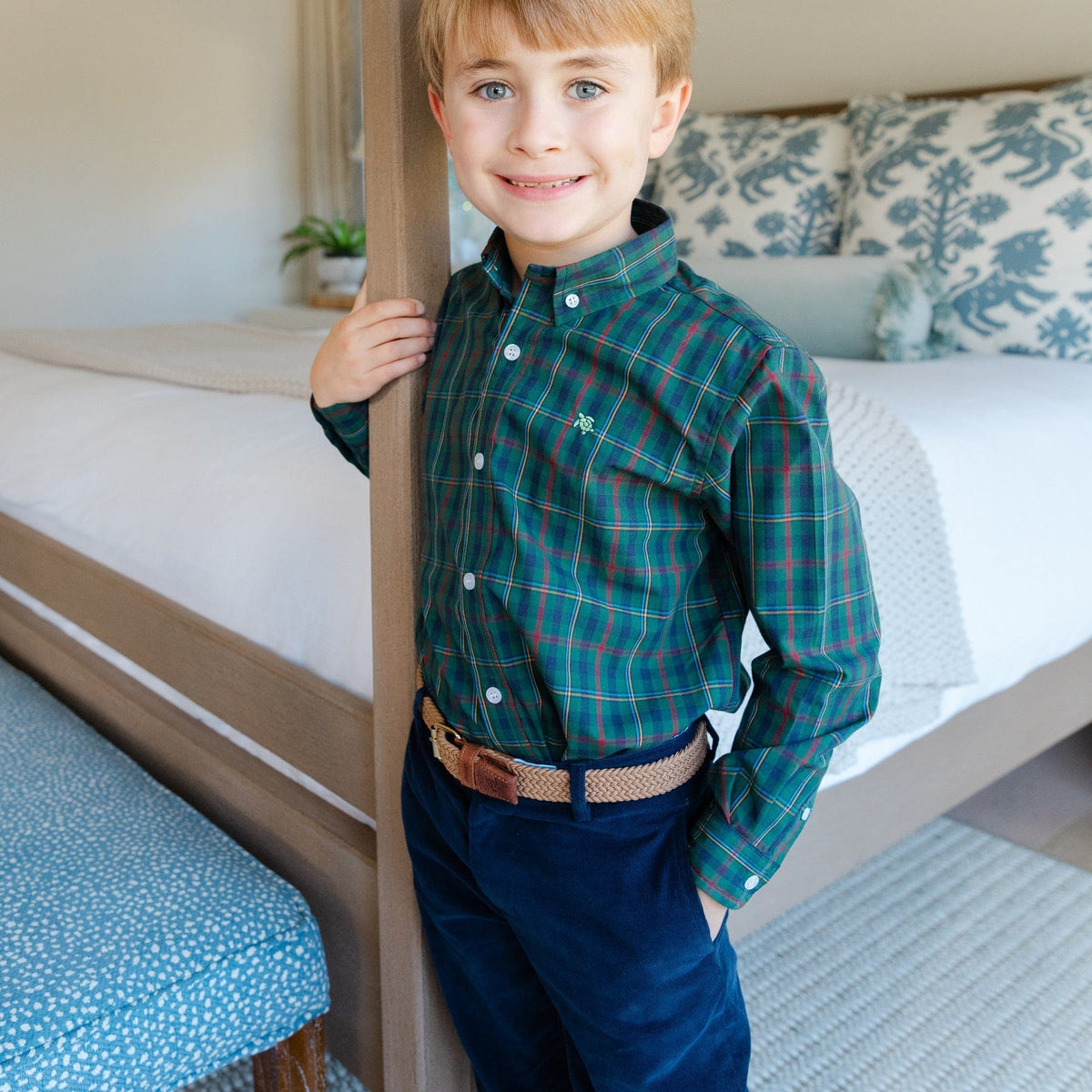 Bailey Boys Roscoe Button Down in Watson - Little Miss Muffin Children & Home