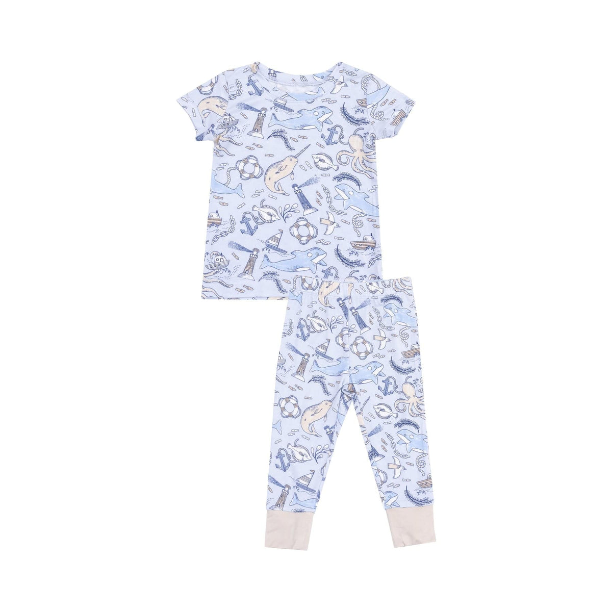 Angel Dear Angel Dear Nautical Notebook Short Sleeve Loungewear Set - Little Miss Muffin Children & Home