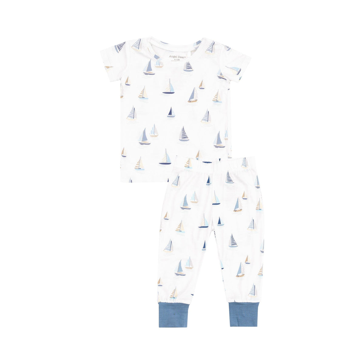 Angel Dear Angel Dear Sailboats Blue Short Sleeve Loungewear Set - Little Miss Muffin Children & Home