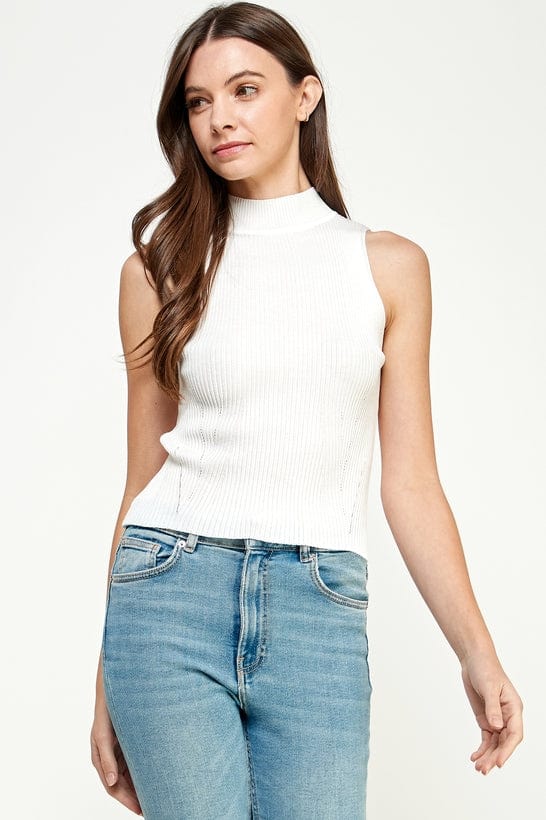 Ellison Ellison Rib Knit Mock Neck Sleeveless Top - Little Miss Muffin Children & Home