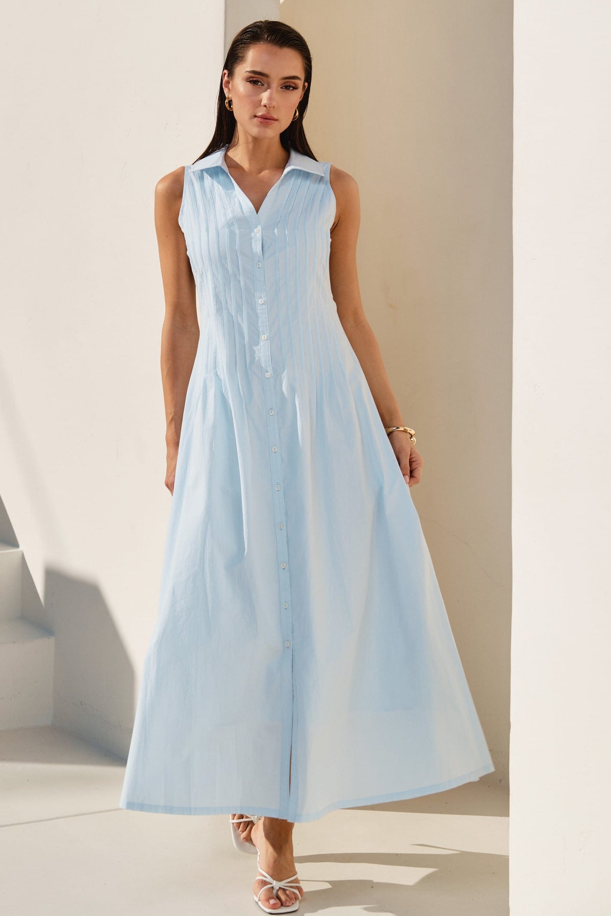 Able Pintuck Sleeveless Maxi Dress - Little Miss Muffin Children & Home