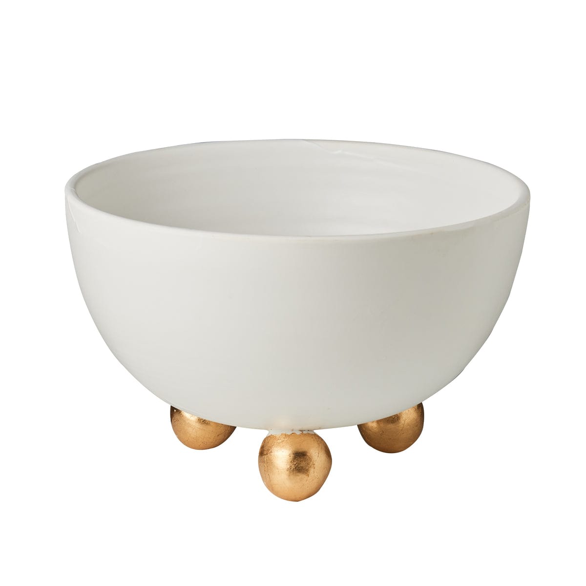 Abigail's Home Decor Abigail's Catalina Footed Bowl, Matte White, Gold Feet - Little Miss Muffin Children & Home