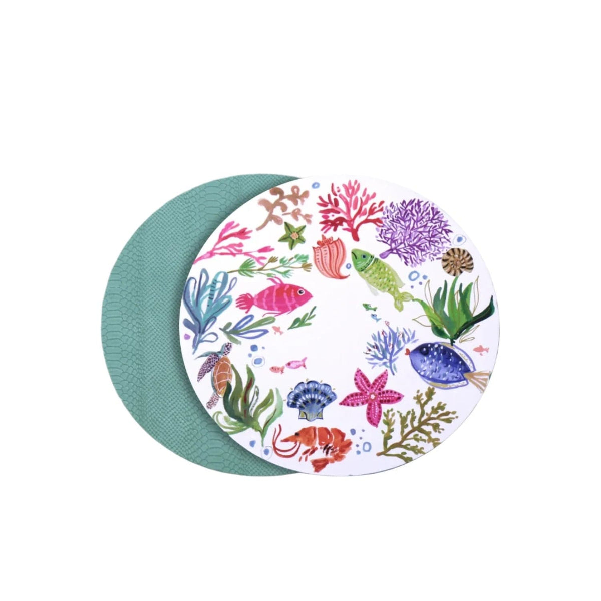 Beatriz Ball Beatriz Ball VIDA Croc Reversible 15.5" Round Placemats Set of 4 (Coastal) - Little Miss Muffin Children & Home