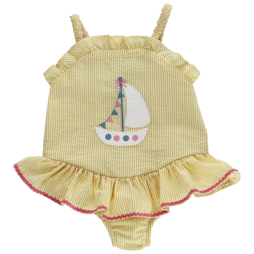 Sail Away One Piece Ruffled Swimsuit