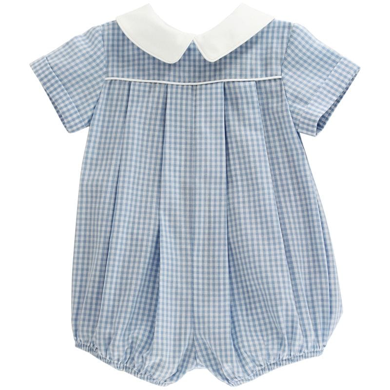 Light Blue Check Dressy Short Bubble