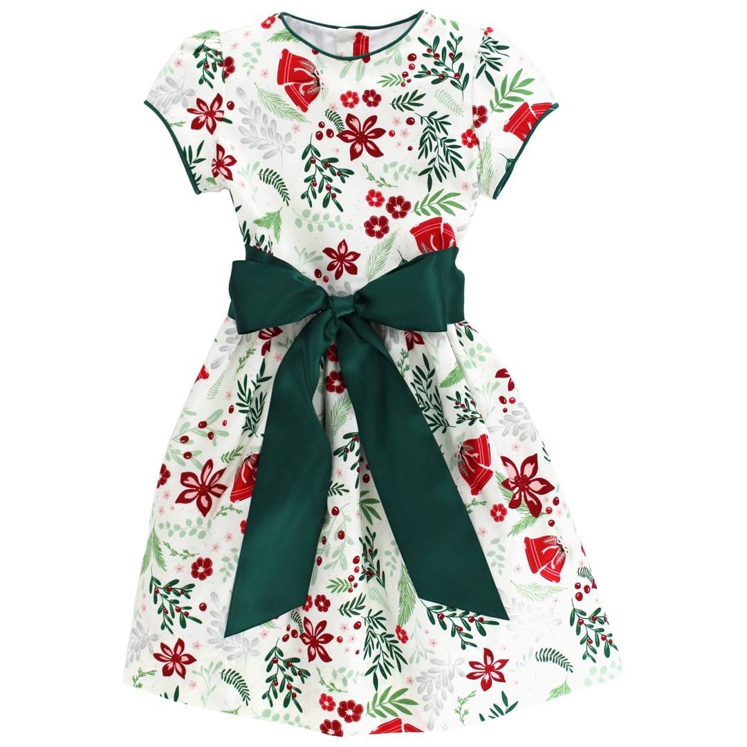 Heirloom Holly Dress with Basil Trim for girls by Bailey Boys, view 2