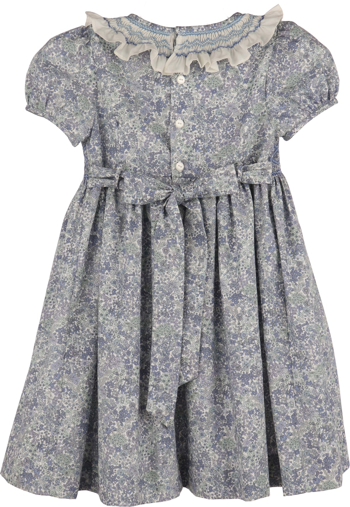 Blue Fall Bloom Collar Dress
