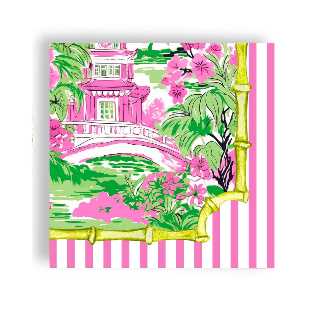 Fabuplates Chinoiserie Stripes Luncheon Napkins (24 ct) - Little Miss Muffin Children & Home