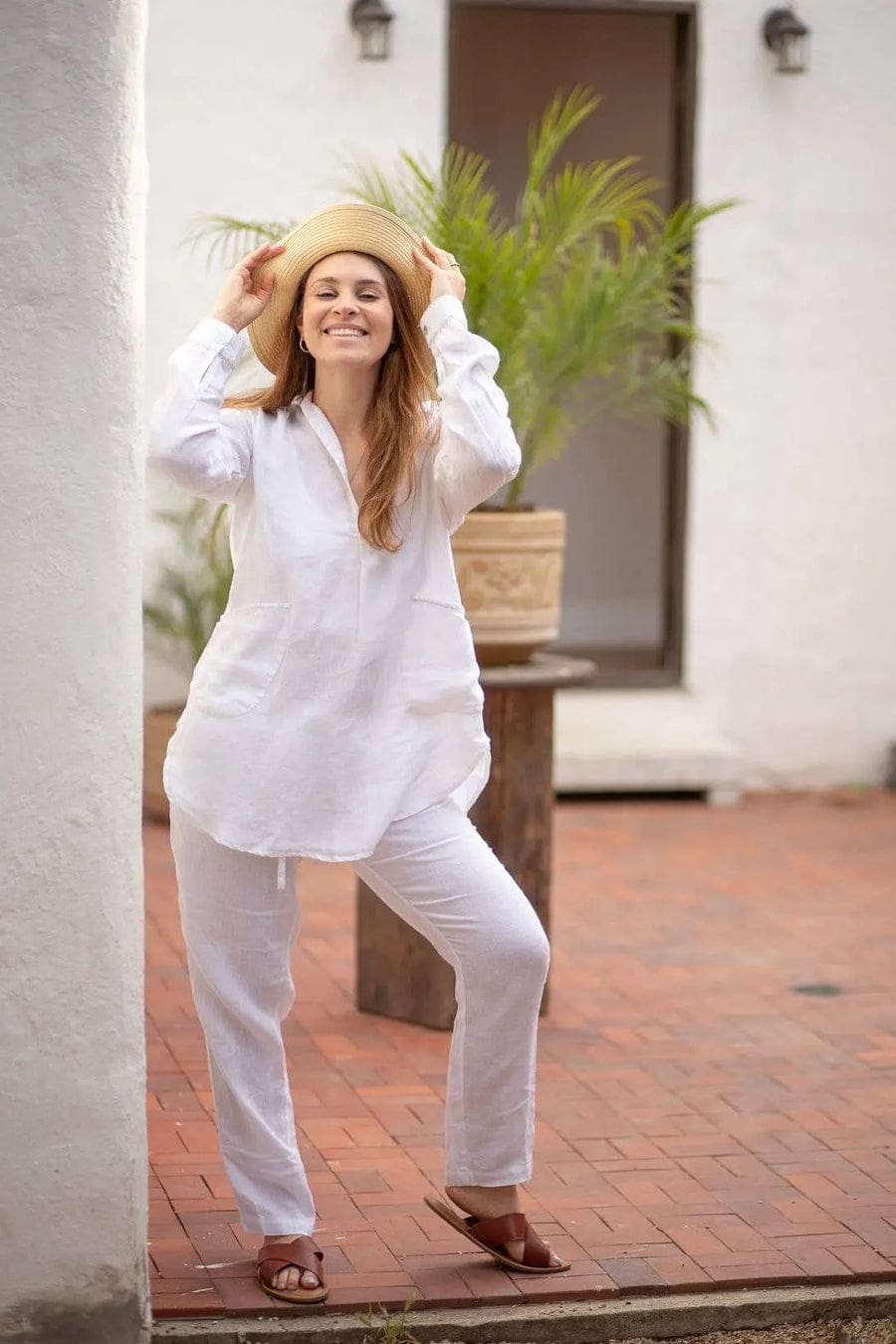Jovie Linen Tunic with Embroidered Details