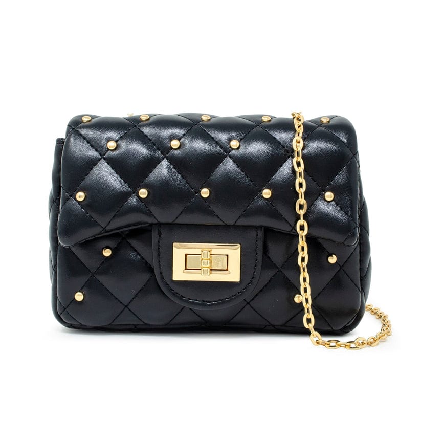 Zomi Gems Zomi Gems Classic Quilted Stud Handbag in Black - Little Miss Muffin Children & Home