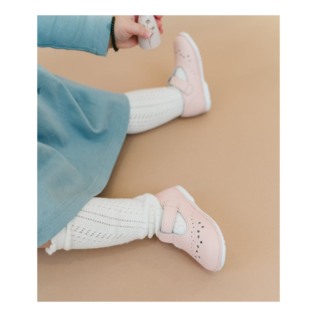 L'Amour Shoes L'Amour Birdie Leather T-Strap Mary Jane in Pink - Little Miss Muffin Children & Home
