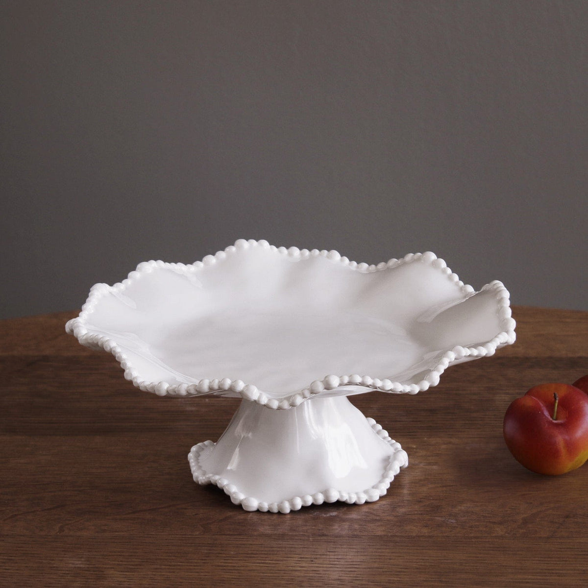 Beatriz Ball Vida Alegria Small Pedestal Cake Plate, White - Little Miss Muffin Children & Home