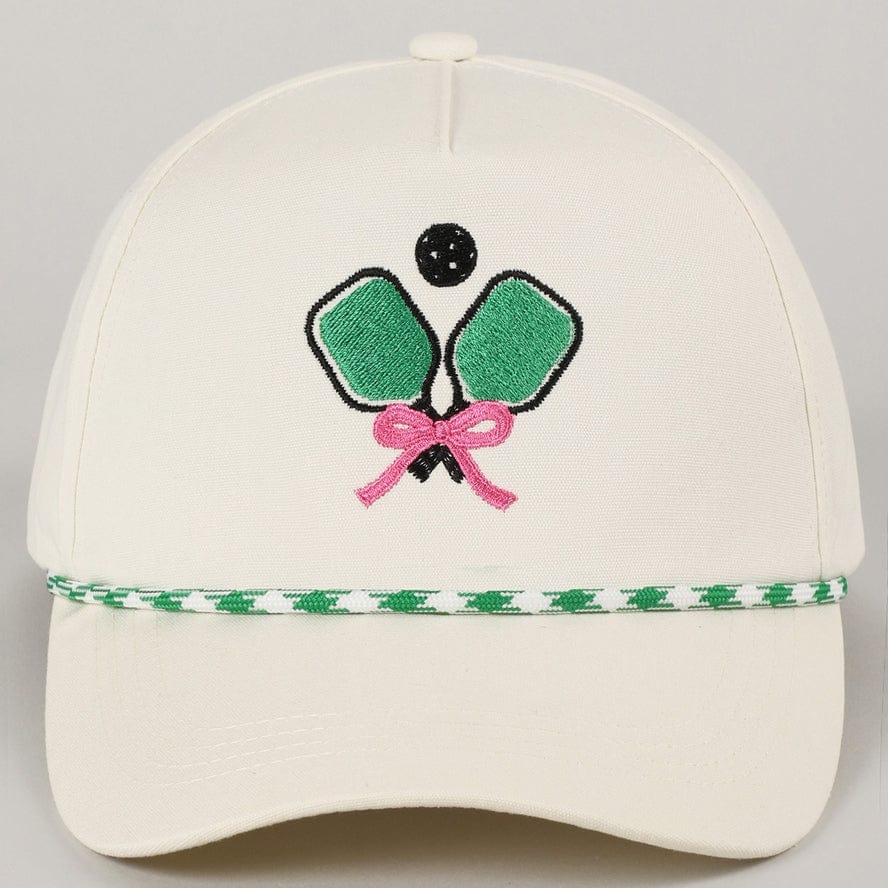 Fashion City Fashion City Pickleball Pad Ball Ribbon Embroidery Trucker Hat in Green - Little Miss Muffin Children & Home
