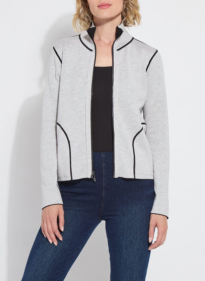 Lysse Lyssé Reversible Cashmere Zip-Up Cardigan – Black/Pearl Grey Melange - Little Miss Muffin Children & Home