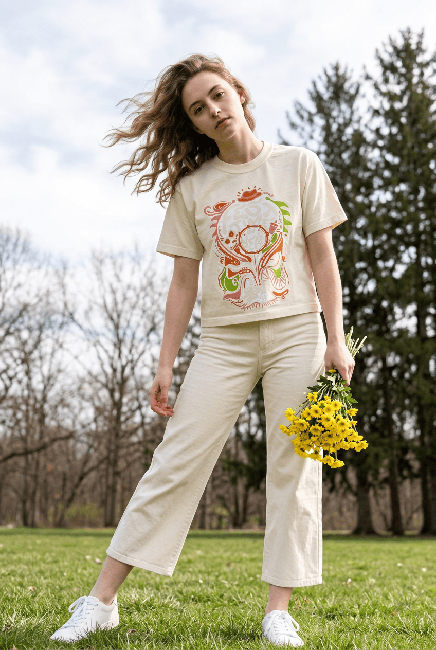 Whereable Art Fest Time of Year Ladies Cropped Tee - Little Miss Muffin Children & Home