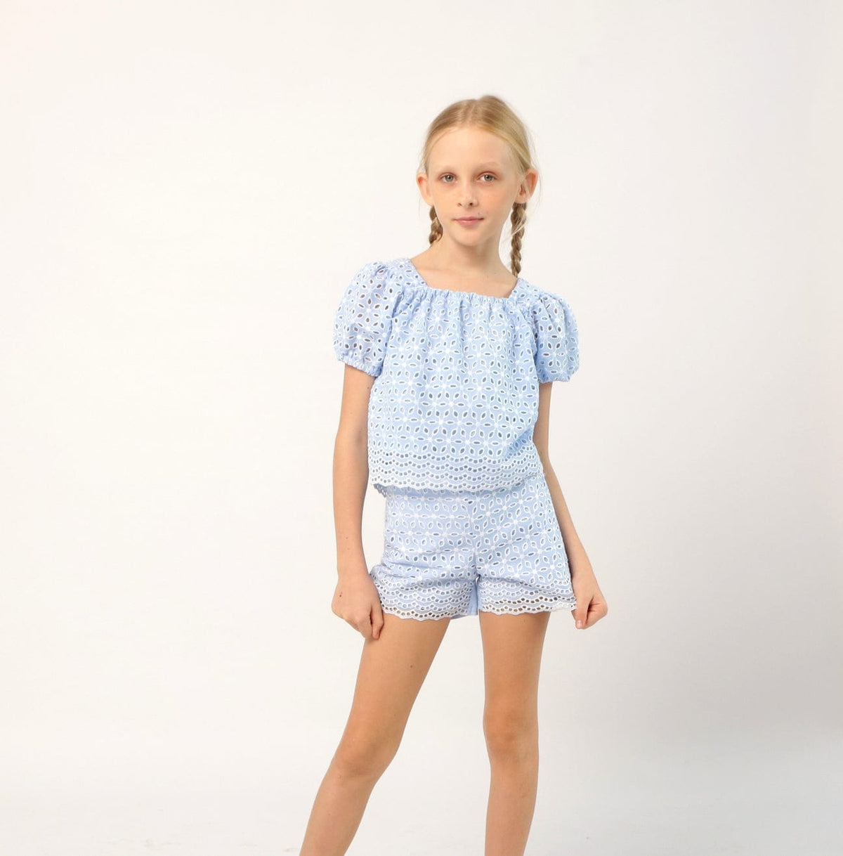 Joyous and Free Serenity Blue Eyelet Grace Set - Little Miss Muffin Children & Home