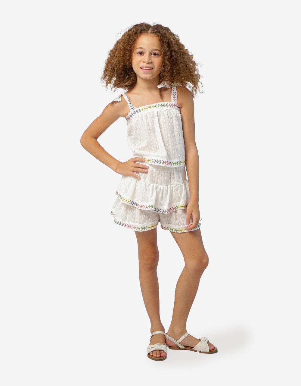 White Swiss Dot Del Mar Skort