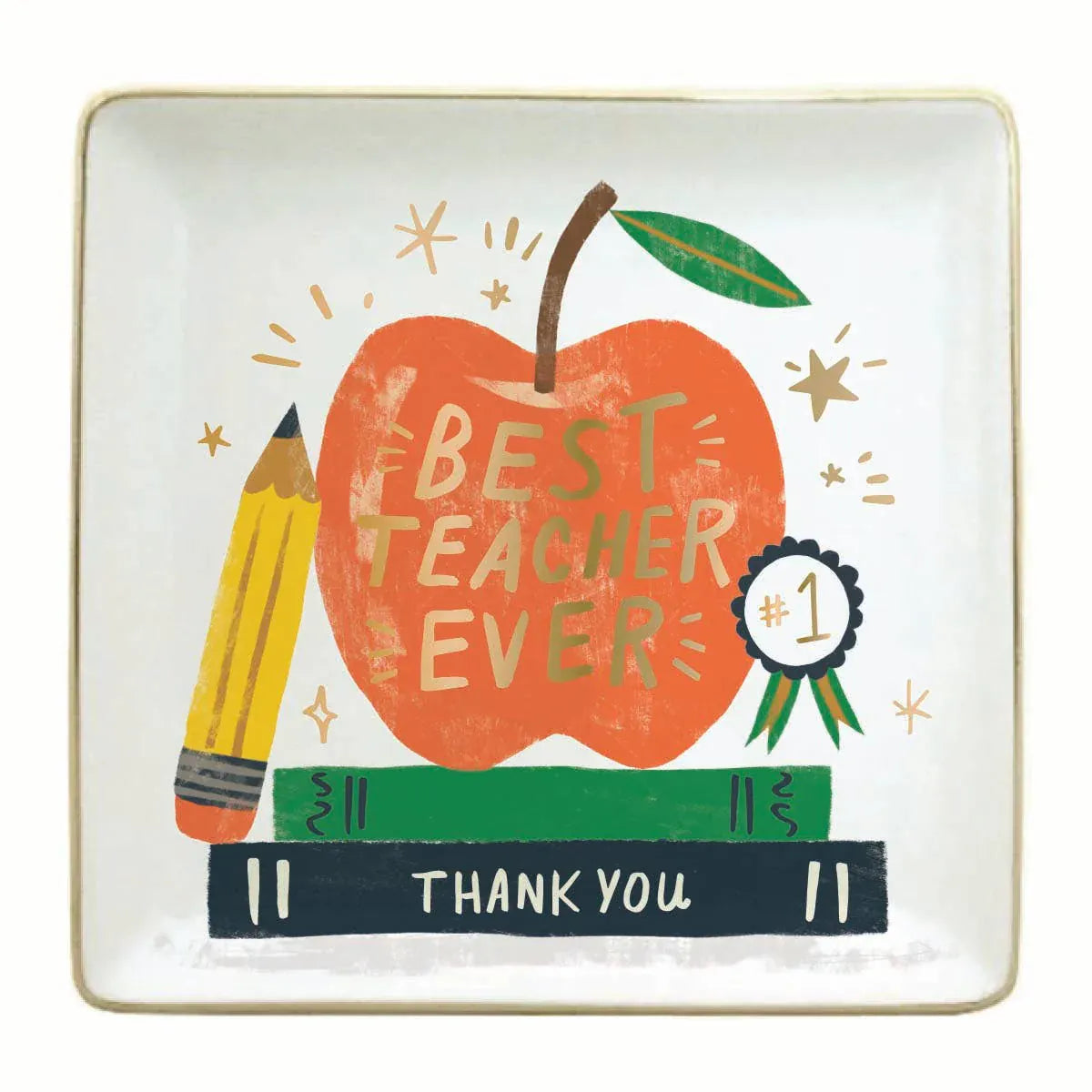 Best Teacher Ever Ceramic Trinket Tray