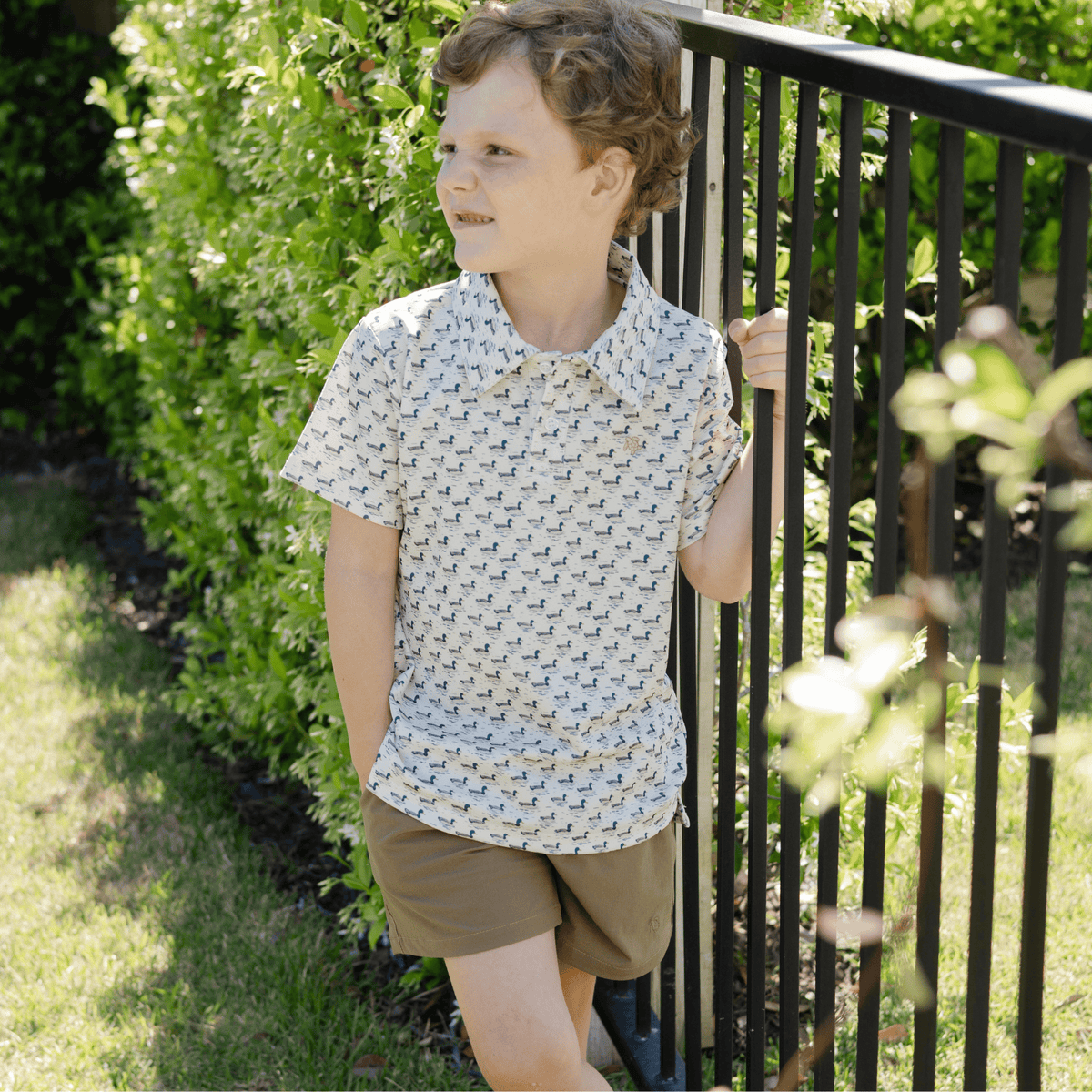 Bailey Boys Henry Performance Short Sleeve Polo with Mallards - Little Miss Muffin Children & Home