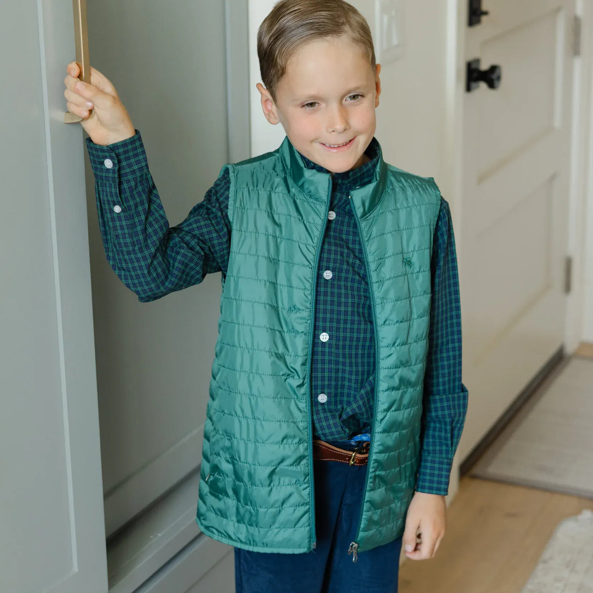Bailey Boys Roscoe Button Down Shirt in Sterling - Little Miss Muffin Children & Home