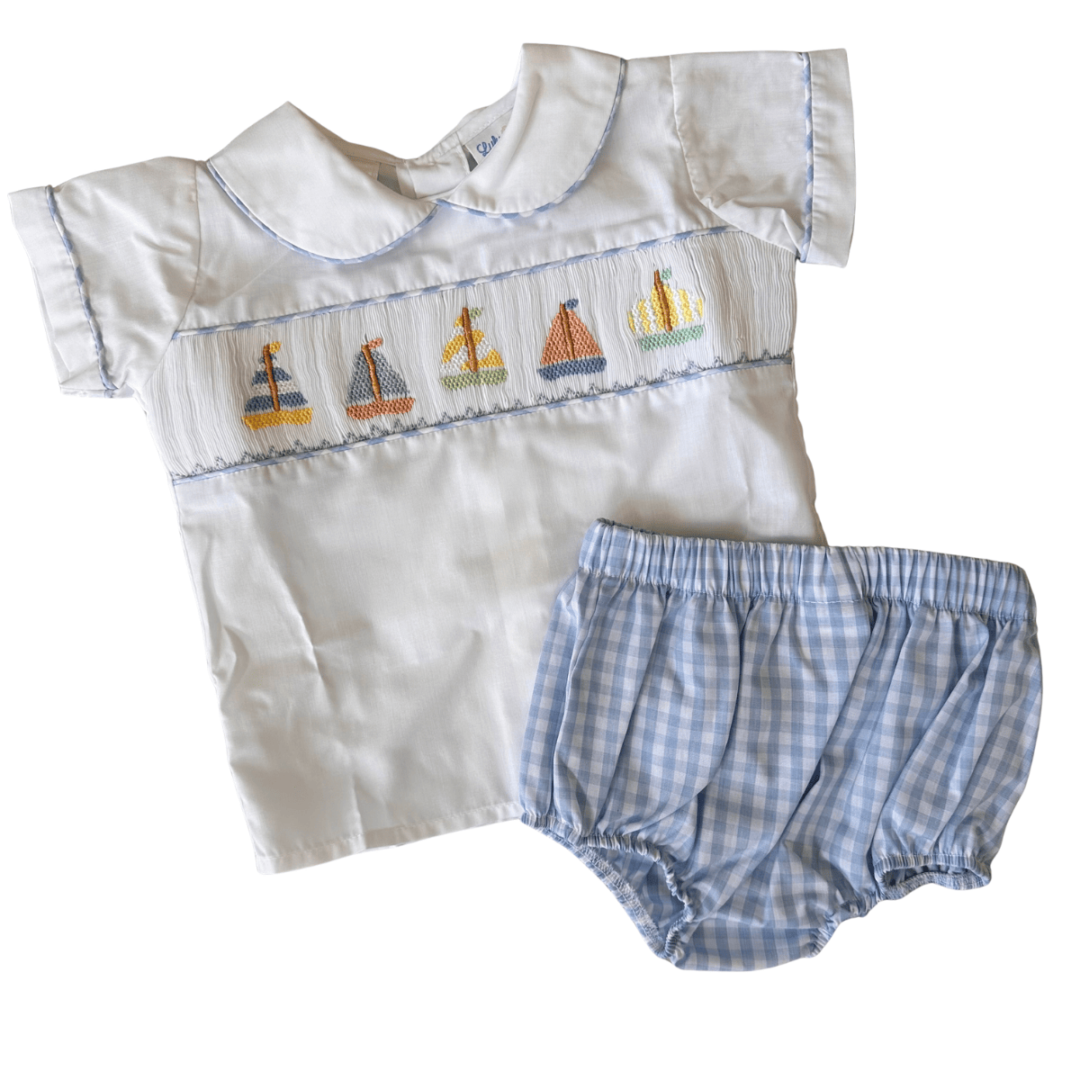 Lulu Bebe Sailboat Smocked Champ Bloomer Set - Little Miss Muffin Children & Home