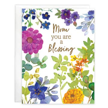 Purple/Yellow Flower With Scripture Mother's Day Greeting Card