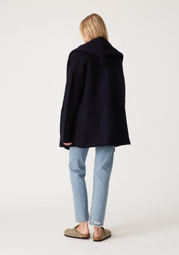 Lovestitch Lovestitch Mid-Length Oversized Long Sleeve Hooded Coatigan, Navy - Little Miss Muffin Children & Home
