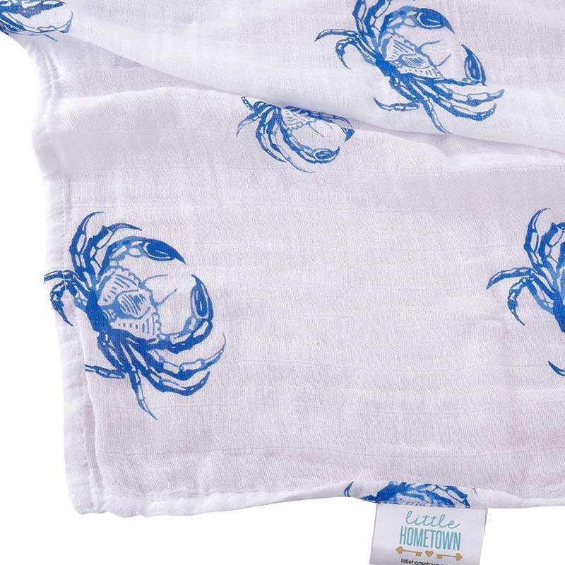 Little Hometown Blue Crab Swaddle Blanket - Little Miss Muffin Children & Home