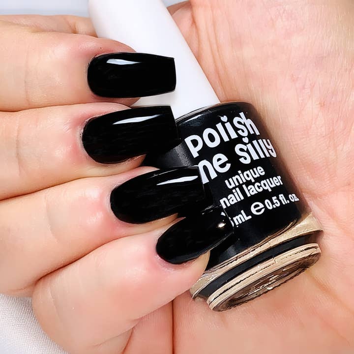 Polish Me Silly Blackout - Solid Black Creme Nail Polish Lacquer - Little Miss Muffin Children & Home