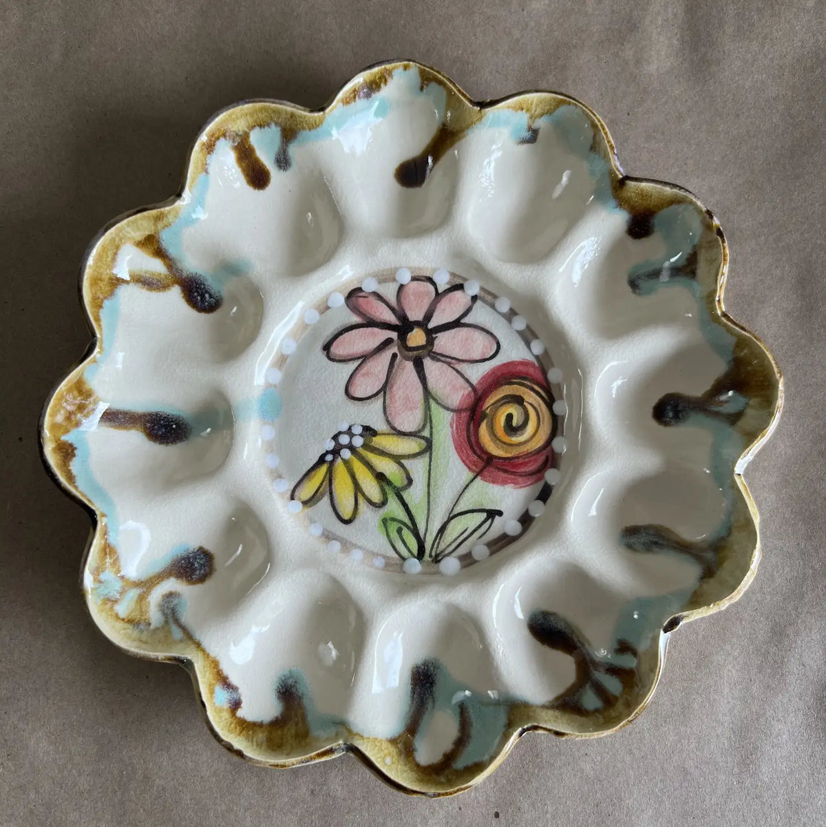 Heartfelt Traditions Egg Tray with Drip Flower - Little Miss Muffin Children & Home