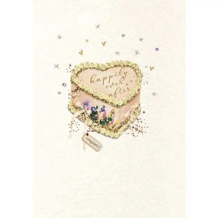 Hand Finished Wedding Greeting Card Heart Cakes