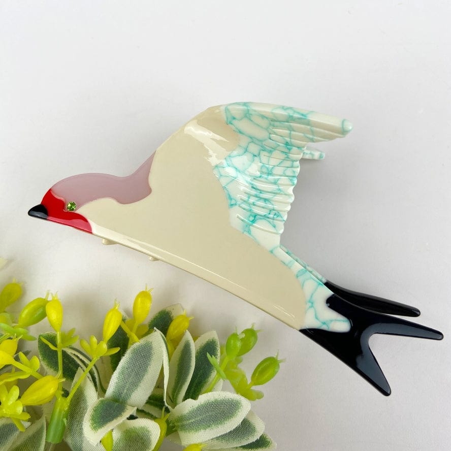 The Diva Soap Acetate Swallow Hair Claw Clip Animal Bird in Green - Little Miss Muffin Children & Home
