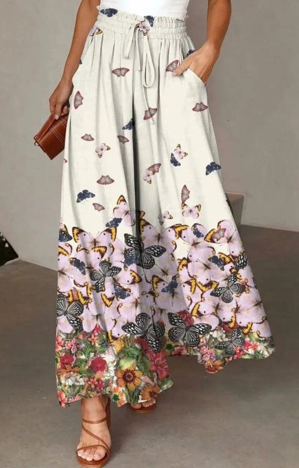 Miss Sparkling Wide Leg Pants Drawstring Waist with Butterfly Design - Little Miss Muffin Children & Home