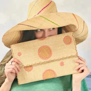 Shebobo Shebobo Brights Multicolor Pinstripes 7" Wide Brim Pinstripe Packable Straw Sun Hat - Little Miss Muffin Children & Home
