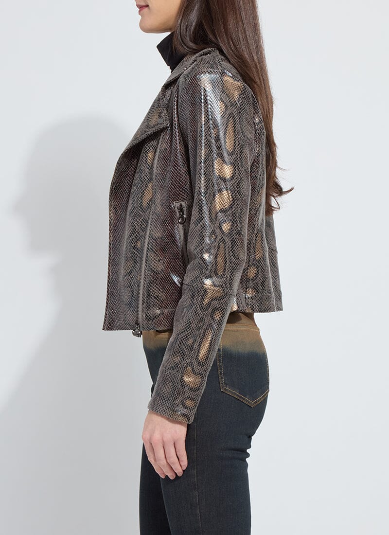 Amelia Moto Jacket brown snake