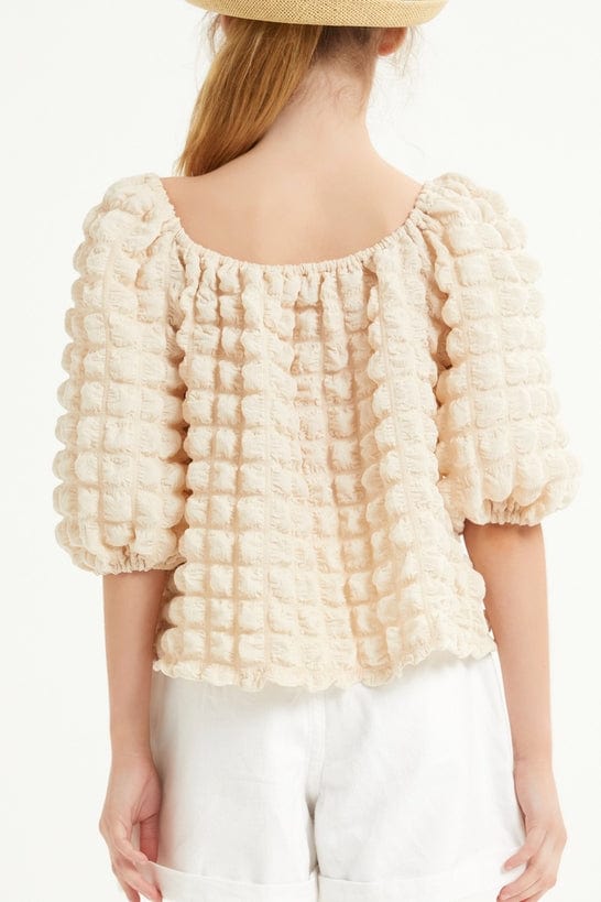 Good Girl Good Girl Tween Embossed Bubble Texture Balloon Sleeve Top - Little Miss Muffin Children & Home