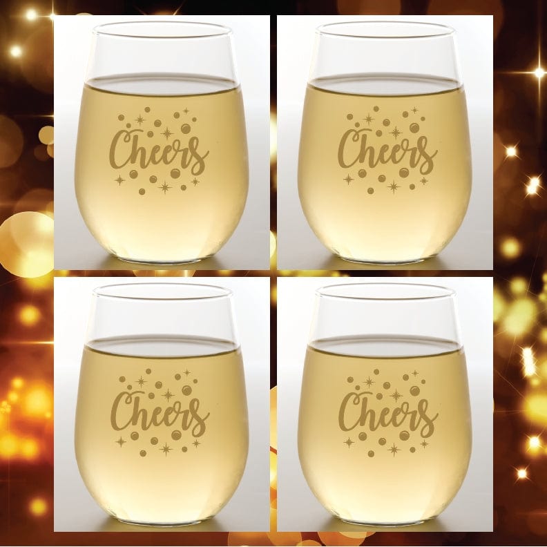 Wine-Oh! Wine-Oh Cheers Gold Unbreakable Stemless Tritan Wine Glasses, Set Of 4 - Little Miss Muffin Children & Home