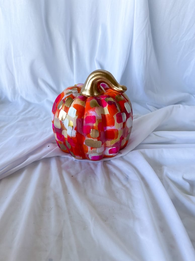 Jessica Reynolds Art Orange & Pink Abstract Pumpkin - Little Miss Muffin Children & Home