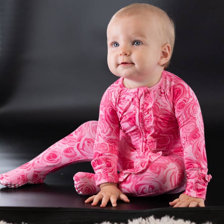 Sweet Bamboo This Must Be Love Ruffle Footie - Little Miss Muffin Children & Home