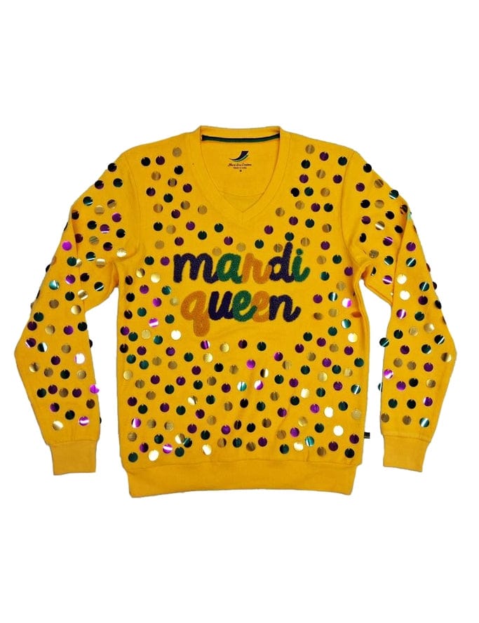 Mardi Gras Creations Mardi Gras Creations ASP Adult MARDI QUEEN V-Neck Pullover - Yellow Haze - Little Miss Muffin Children & Home