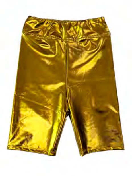 Mardi Gras Creations Junior Metallic Gold Biker Shorts - Little Miss Muffin Children & Home
