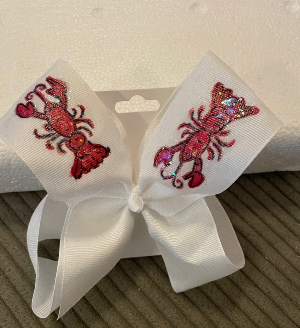 Heidi Davis Bows Heidi Davis Crawfish Hand Painted Bow Double Glitter - Little Miss Muffin Children & Home
