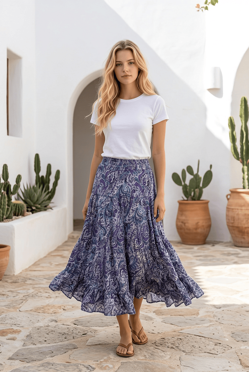 Wondrous Art Wear Purple/White Long Sequin Skirt - Little Miss Muffin Children & Home