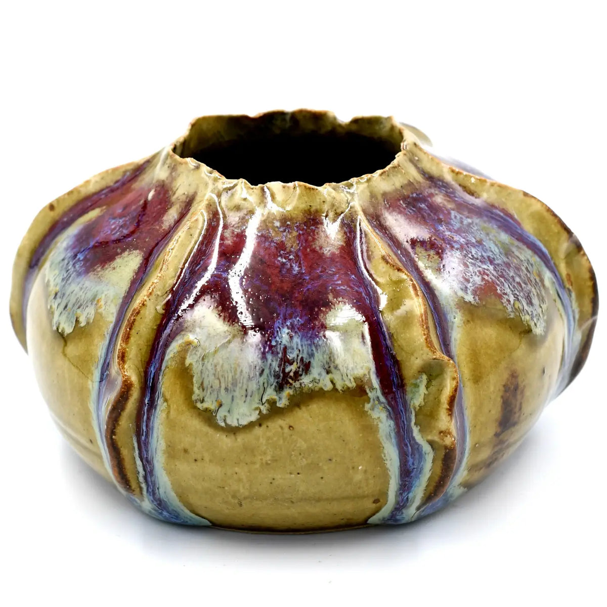 Art Floral Trading Small Rose Apple Plant Pot with Green Celadon Purple Effect - Little Miss Muffin Children & Home